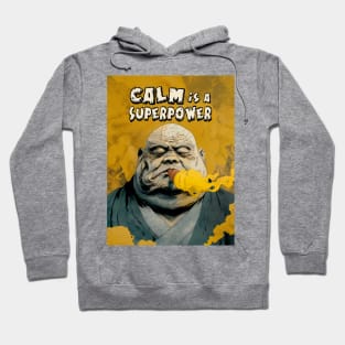 Puff Sumo: Calm is a Superpower with smoky burnt orange smoke Hoodie